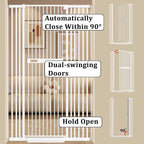 WAOWAO 71" Extra Tall Cat Pet Gate 29.92-45.66" Wide Pressure Mounted Walk - Image 6