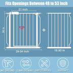 Extra Wide Baby Gates 48-53 Inch Child Dog Pet Gate Indoor Adjustable Safety - Image 2