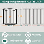Fairy Baby 70.9"-76.3" Extra Wide Baby Gate - Image 2
