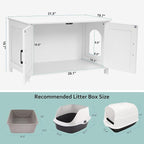 Homhedy Cat Litter Box Enclosure, Wooden Cat Washroom Furniture - Image 5