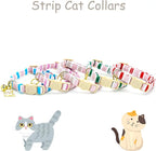 Elegant little tail 2 Pack Cat Collar-Pink Strip Cotton Breakaway Cat Collars - Image 4