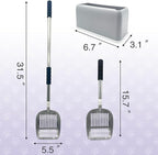 PINVNBY Cat Litter Scooper, Long Handle Litter Sifter Scoop - Image 4