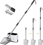 Cat Litter Scoop with Holder 43" Metal Litter Scooper with Stainless Steel Long by PETOCAT
