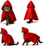 Red Cat Cloak with Hood for Indoor Cats, Funny Superhero Cosplay Halloween - Image 4