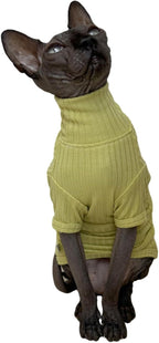 Sphynx Cats Shirt Cat Turtleneck Cotton Sweater Pullover Kitten T-Shirts - Image 3