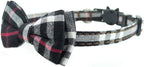Cat Collar Breakaway with Bell and Bow Tie, Plaid Design Adjustable Safety - Image 4