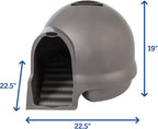 Petmate Booda Clean Step Cat Litter Box Dome- Brushed Nickel, Made in USA - Image 3