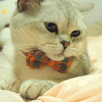 Cat Collars Breakaway with Bell and Bow Tie, Plaid Design Adjustable Safety - Image 3