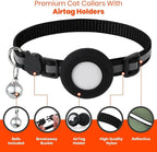 Reflective Cat Collar with AirTag Holders, with Bells, Solid & Safe Collars - Image 2