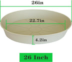 3 Pack of 25 26 inch Plant Saucer, 4.2" Depth, Large Deep Plastic Flower - Image 2