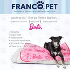 Franco Pet Barbie Super Soft Cozy Waterproof Sherpa-Backed Blanket Throw - Image 2