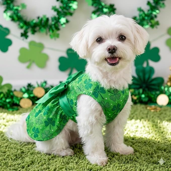 St. Patrick's Day Dog Dress Custom Name Puppy Outfit - Image 4