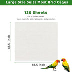 ZIQON 120 Pcs Bird Cage Liner Papers Big Size Cage Paper Liners Disposable Cage - Image 2