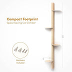 68" Tall Wall-Mounted Cat Tree – Modern Space-Saving Cat Shelf - Image 7