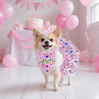 hoyuwak Dog Birthday Party Supplies Girl Dog Birthday Bandana Tutu Set Cute Hat - Image 7