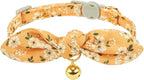 Bowtie Cat Collar with Bell, 2 Pack Cotton Breakaway Kitten Collars with - Image 2