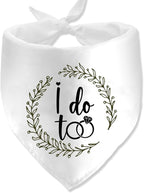 I Do Too Engagement Dog Bandana, Wedding Party Pet Scarf, Photo Prop, by Lcekterur