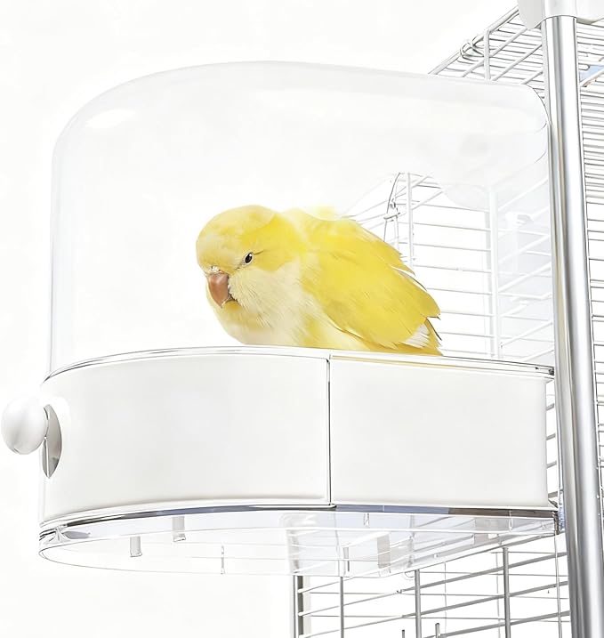 mini&moe Bird Bath for Cage, 4 in 1 Multifunction Birds House/Bath/Litter by MiniMoe