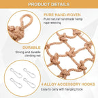 2 Packs Natural Bird Rope Net Parrot Swing Hammock - Image 3