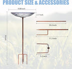 VCUTEKA Glass Bird Bath Outdoor BirdBath Garden Bird Feeder - Image 4