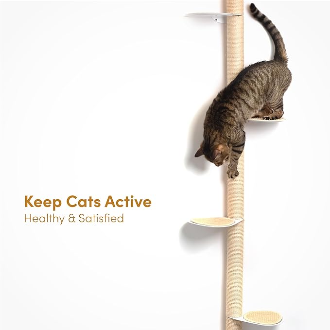 68" Tall Wall-Mounted Cat Tree – Modern Space-Saving Cat Shelf - Image 4