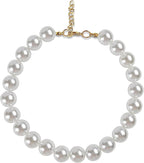 Chunky Pearl Dog Collar for Small Dogs Cats, Adjustable Beaded Dog Collar - Image 7