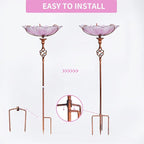 MUMTOP 31 Inch Height Glass Birdbath Birdfeeder - Image 7