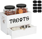 Dog Treat Jar for Countertop, 9.8 * 5.1 * 6'' 2 Layer Dog Treat Container by TOWEBOORY