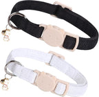 Elegant little tail 2 Pack Cat Collar- White Linnet Cat Collars Breakaway by Elegantlittletail