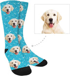 MyPupSocks Custom Personalized Photo Pet Face Socks, Cat and Dog Tracks Paws - Image 3