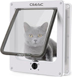 CEESC Large Cat Door for Interior/Exterior Door, Weatherproof, Rotary 4 Way by CEESC
