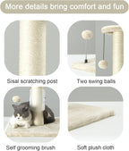 PEEKAB 32" Tall Cat Scratching Post Sisal Rope Scratch Posts - Image 4