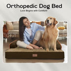 Large Dog Bed Orthopedic Washable: Extra Brown Large Big Dog Bed - Image 7