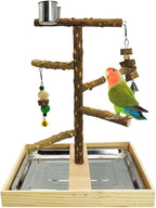 Tfwadmx Bird Perch Natural Wood Stand Toy Parrot Play Stand Platform Bird Cage by Tfwadmx