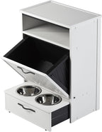 New Age Pet ECOFLEX Brea Dog Food Pantry in Antique White, Two 32 oz Bowls - Image 8