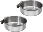 2 Pcs Medium Bird Feeding Dish Cups, Parrot Food Bowl Cage by DVHEY