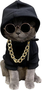 QWINEE 3Pcs Dog Hoodie Cat Apparel Dog Custume Set by QWINEE