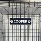 Personalized Kennel Name Plate Dog Paw Crate Pet Tag Doghouse Sign by Custom