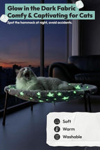 Elevated Cat Bed, Glow-in-The-Dark Fabric Cat Hammock Bed - Image 2