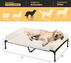 Veehoo Orthopedic Elevated Dog Bed Add Removable Deluxe Rose Plush Bolster - Image 5
