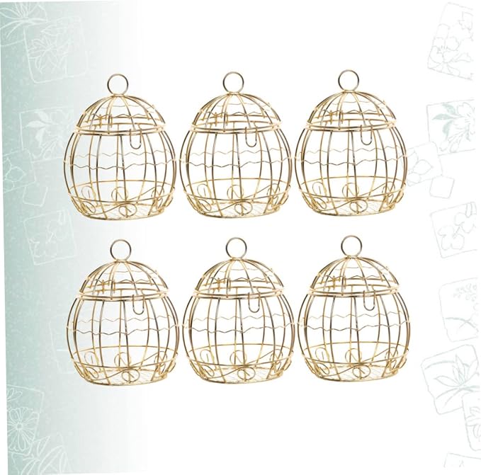 Beaupretty 6pcs Birdcage Shape Tinplate Candy Box Elegant Wedding Favor - Image 8