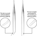 Vaincre 2PCS Long Tweezers, 15 inch Curved Aquascaping Tools, Stainless Steel - Image 3
