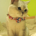 Cat Collar Breakaway with Bell and Bow Tie, Plaid Design Adjustable Safety - Image 2