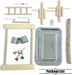 PINVNBY Bird Playground Parrot Playstand Birds Play Stand Wood Exercise Perch - Image 2