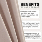 DUJUIKE Waterproof Bed Cover for Dog and Cats, Pet Hair Resistant Bed Sheet - Image 7