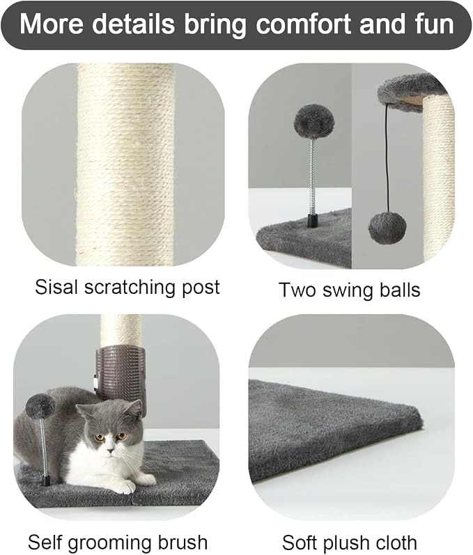 PEEKAB 32" Tall Cat Scratching Post Sisal Scratch Posts, - Image 2