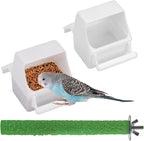 IBWell 2 Pack Bird Water Bowl Clear Bird Food Container Bird Cage Feeder No by IBWell