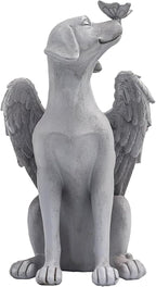 Angel Figurine Memorial Pet Puppy Dog Butterfly Stone Statue by Holiberty