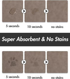 Absorbent Dog Food Mat-Cat Mat for Food and Water Bowl, Quick Dry Pet Food Mat - Image 2