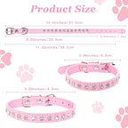 Small Dog Collars Bling Puppy Collars Diamond Pet Collars PU Leather Sparkly - Image 2